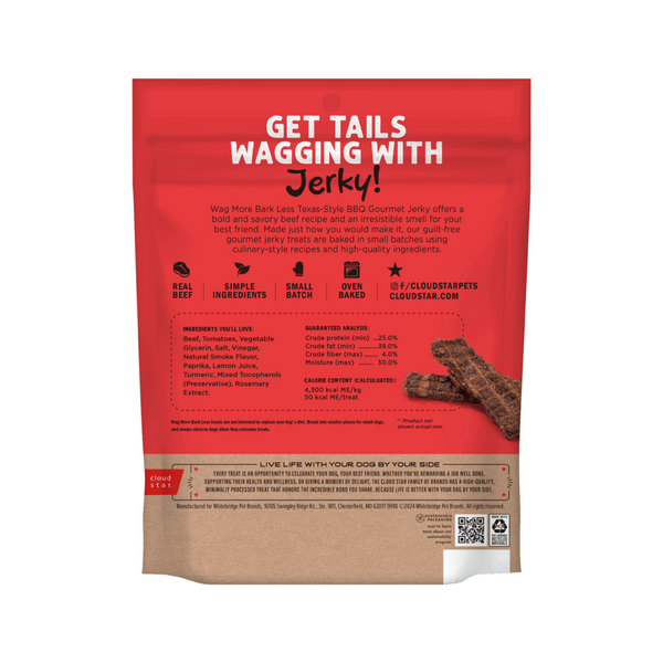 Wag More Bark Less Jerky Grain Free Texas BBQ Beef Dog Treats