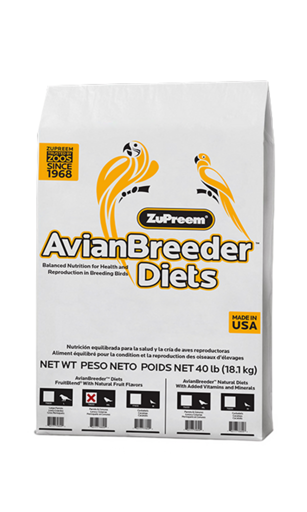 Zupreem AvianBreeder FruitBlend Flavor Food with Natural Flavors for Parrots and Conures