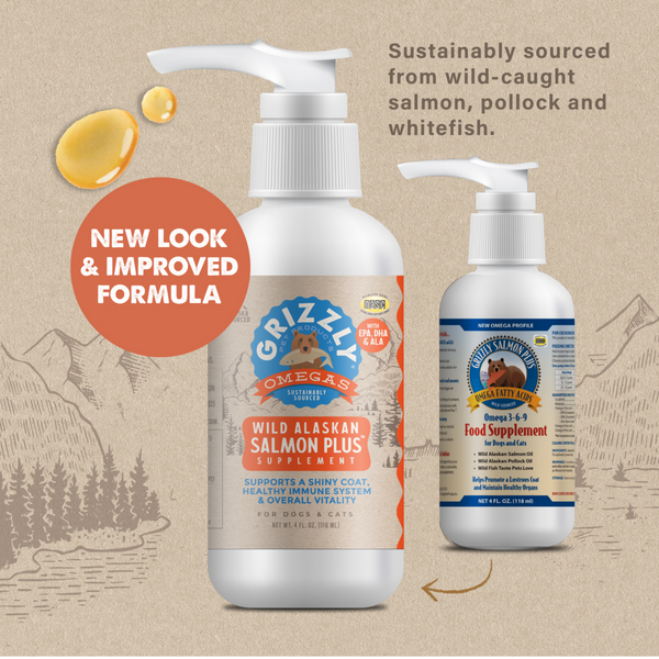 Grizzly Salmon Plus Omega 3-6-9 Food Supplement for Dogs and Cats
