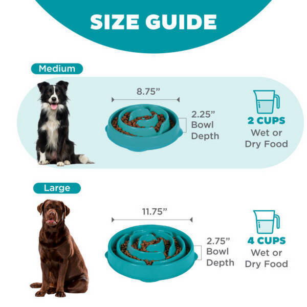 Outward Hound Fun Feeder Turquoise Drop Dog Bowl