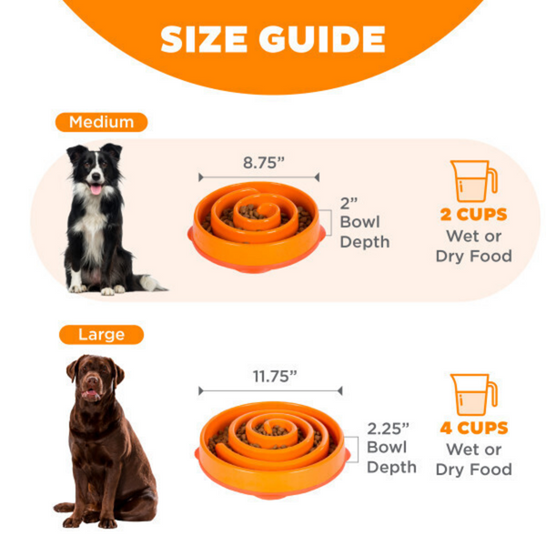 Outward Hound Fun Feeder Orange Swirl Dog Bowl