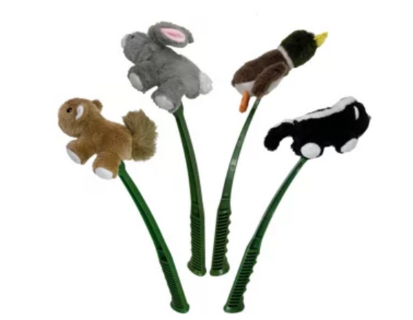 Flingerz Furry Rabbit on Stick Dog Toy