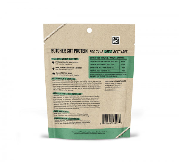 Vital Essentials Freeze Dried Salmon Bites Cat Treats