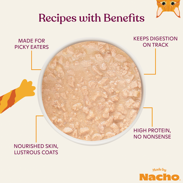 Made By Nacho Minced Sustainably-Caught Salmon Recipe Cat Food With Bone Broth And Prebiotics