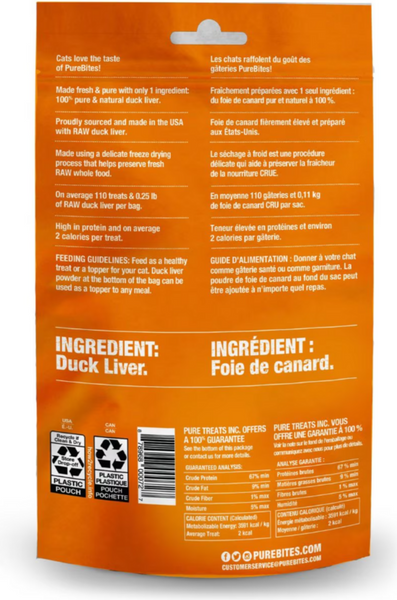 PureBites Freeze Dried Duck Liver Cat Treats