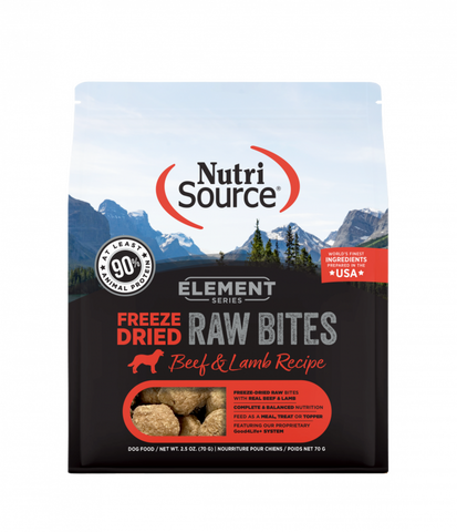 NutriSource Element Series Freeze Dried Raw Bites Beef and Lamb Recipe