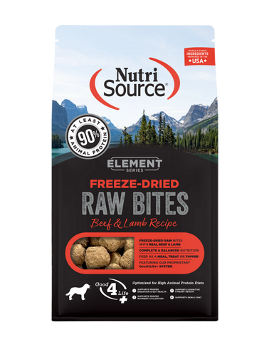 NutriSource Element Series Freeze Dried Raw Bites Beef and Lamb Recipe