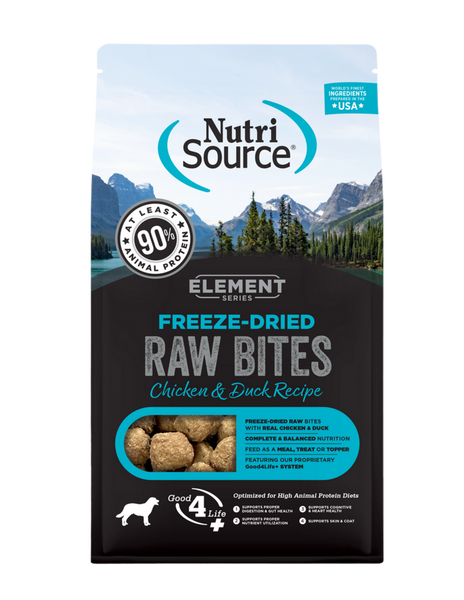 NutriSource Element Series Freeze Dried Raw Bites Chicken and Duck Recipe