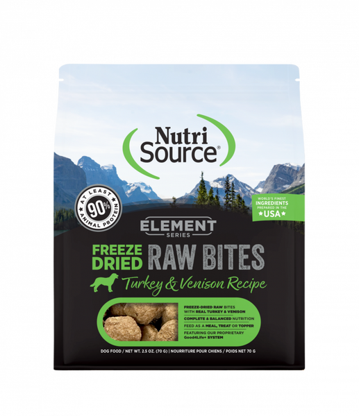 NutriSource Element Series Freeze Dried Raw Bites Turkey and Venison Recipe