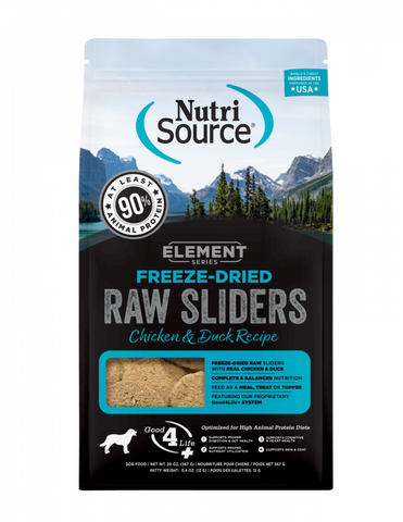 NutriSource Element Series Freeze Dried Raw Slider Chicken and Duck Recipe