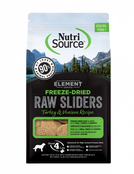NutriSource Element Series Freeze Dried Raw Slider Turkey and Venison