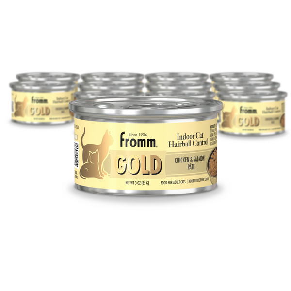 Fromm Gold Indoor Hairball Control Chicken & Salmon Pate Canned Cat Food