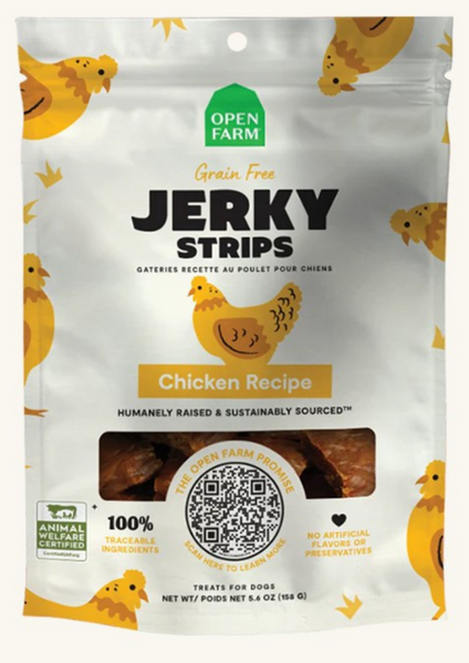 Open Farm Grain Free Chicken Jerky Strips Dog Treats