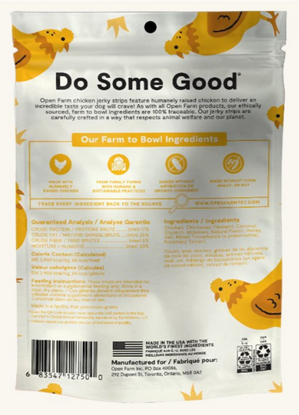 Open Farm Grain Free Chicken Jerky Strips Dog Treats