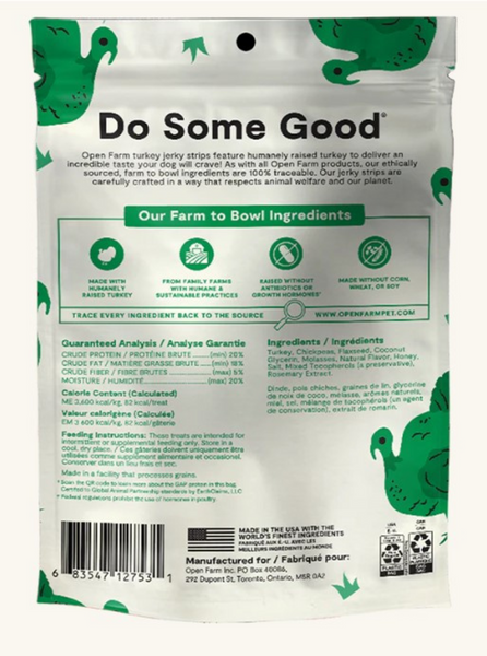 Open Farm Grain Free Turkey Jerky Strips Dog Treats