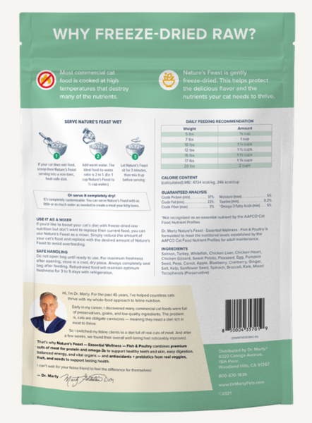 Dr. Marty Natures Feast Freeze Dried Fish & Poultry Cat Pouches