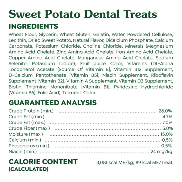 Greenies Dental Bone Sweet Potato Regular