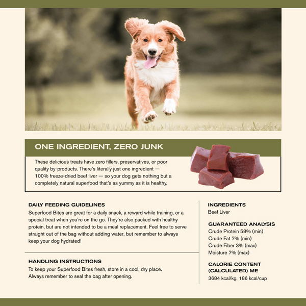 Badlands Ranch Superfood Bites Beef Liver for Dogs