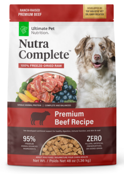 Ultimate Pet Nutrition Freeze Dried Nutra Complete Raw Beef Dog Food