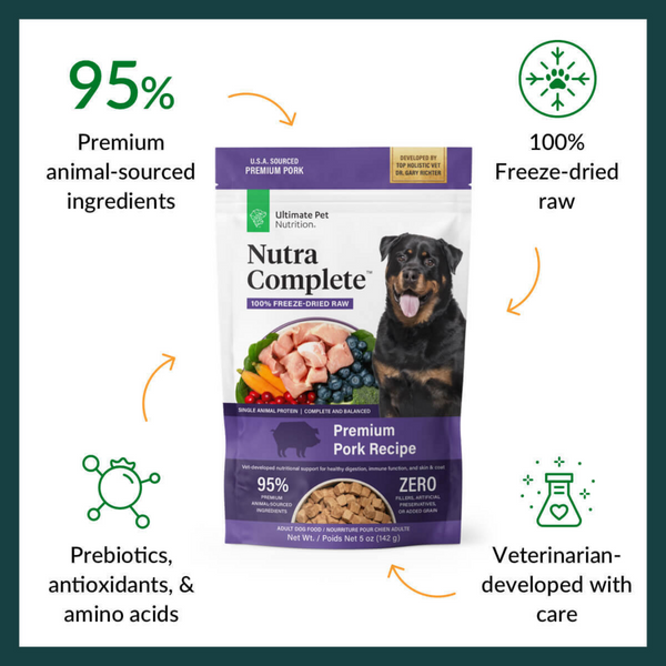 Ultimate Pet Nutrition Freeze Dried Nutra Complete Pork Dog Food