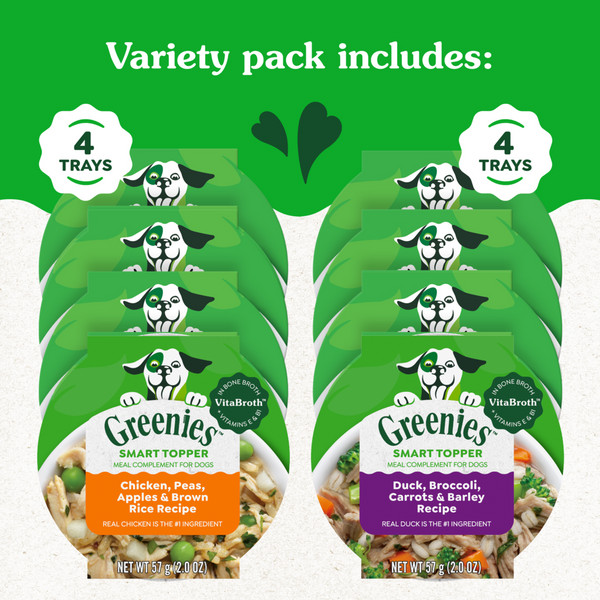 Greeinies Chicken and Duck Variety Pack of Dog Food