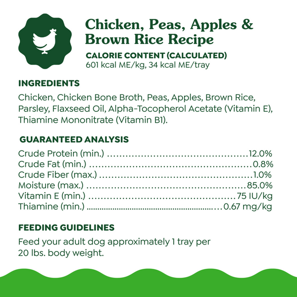 Greenies Chicken Apple Brown Rice and Peas in Bone Broth Wet Dog Food Topper