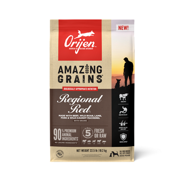 Orijen Amazing Grains Regional Red Dry Dog Food Beef, Boar, Lamb, Pork & Fish
