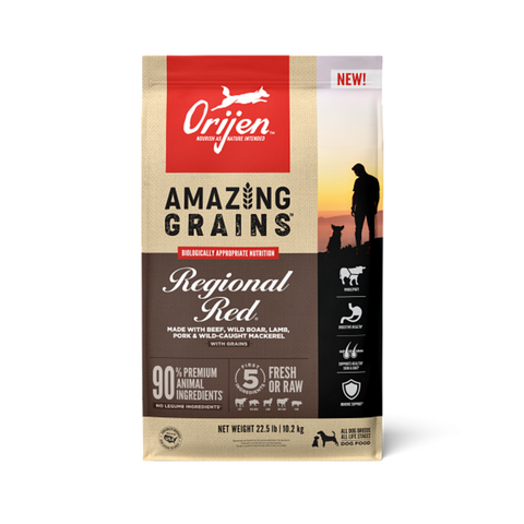 Orijen Amazing Grains Regional Red Dry Dog Food Beef, Boar, Lamb, Pork & Fish