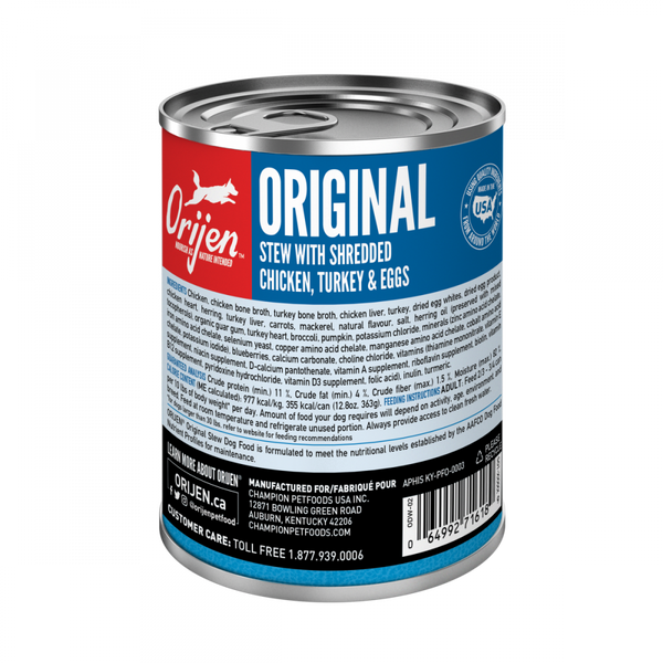 Orijen Stew w/Shreds Canned Dog Food Original Chicken, Turkey & Eggs