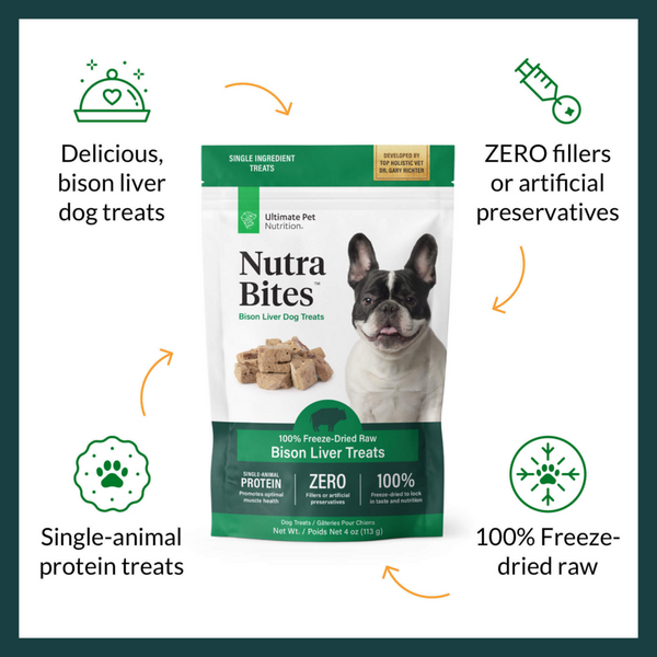 Ultimate Pet Nutrition Freeze Dried Nutra Bites Bison Liver Dog Treat