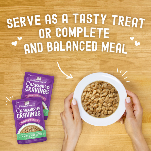 Stella & Chewy's Carnivore Cravings Morsels N Gravy Salmon & Tuna Recipe Pouch Cat Food