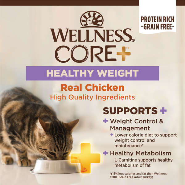 Wellness CORE  Healthy Weight Grain Free Adult Dry Cat Food Chicken & Chicken Meal Recipe