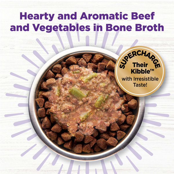 Wellness Bowl Boosters Hearty Toppers Beef & Green Beans Recipe in Savory Bone Broth Dog Food Toppers