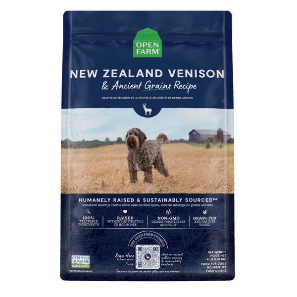 Open Farm New Zealand Venison and Ancient Grains Dry Dog Food