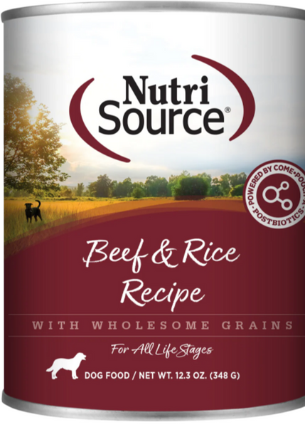 NutriSource Beef and Rice Canned Dog Food