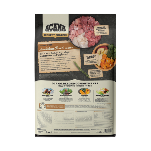 Acana Highest Protein Appalachian Ranch Recipe Dry Dog Food