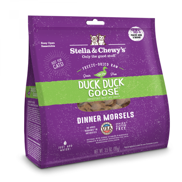 Stella & Chewy's Duck Duck Goose Grain Free Dinner Morsels Freeze Dried Raw Cat Food