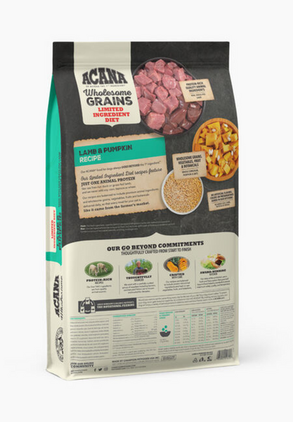 Acana Wholesome Grains, Lamb & Pumpkin Recipe, Limited Ingredient Diet Dry Dog Food