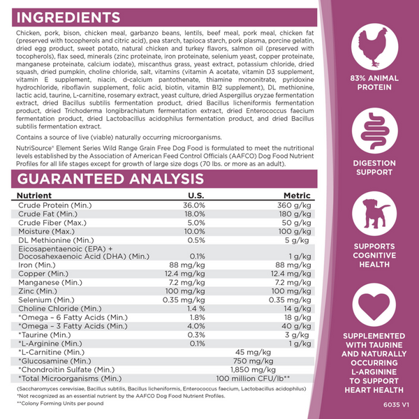 NutriSource Element Wild Range Dog Food