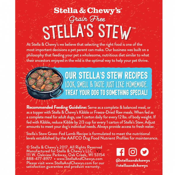 Stella & Chewy's Stella's Stew Grass Fed Lamb Recipe Food Topper for Dogs