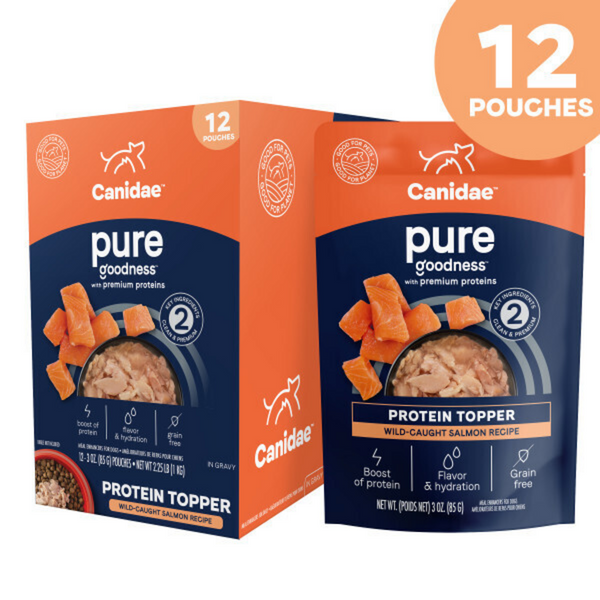 Canidae Pure Protein Topper, Wild Caught Salmon Recipe in Gravy Dog Food