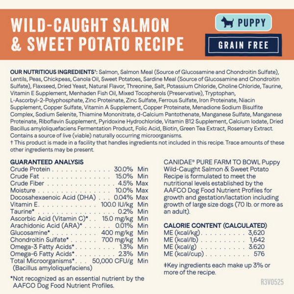 Canidae Pure Farm To Bowl Puppy Wild-Caught Salmon & Sweet Potato Recipe Dog Food