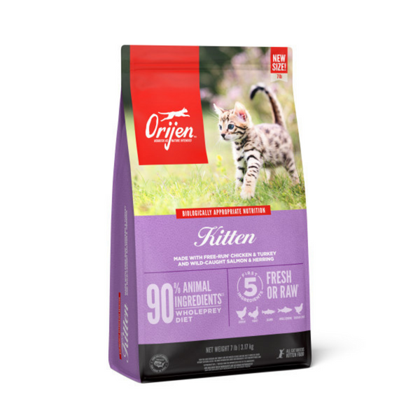 ORIJEN Grain Free, Premium, High Protein, Fresh & Raw Animal Ingredients Dry Kitten Food