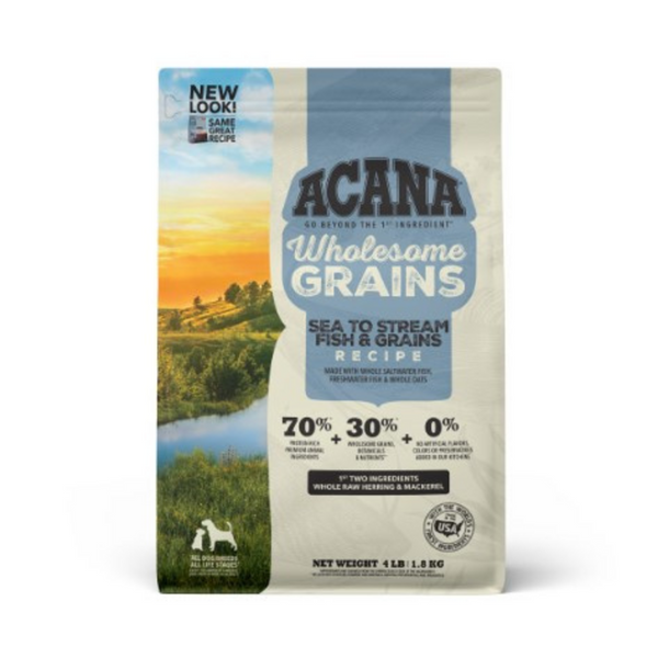 Acana Wholesome Grains Sea to Stream Fish & Grains Dry Dog Food Herring, Mackerel & Catfish