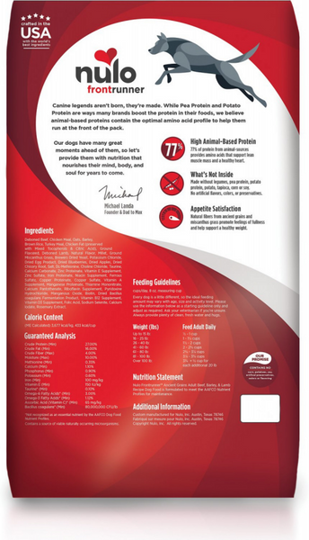 Nulo Frontrunner Beef, Barley & Lamb Adult Dog Food