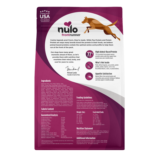 Nulo Frontrunner Adult Dog Pork, Barley & Beef