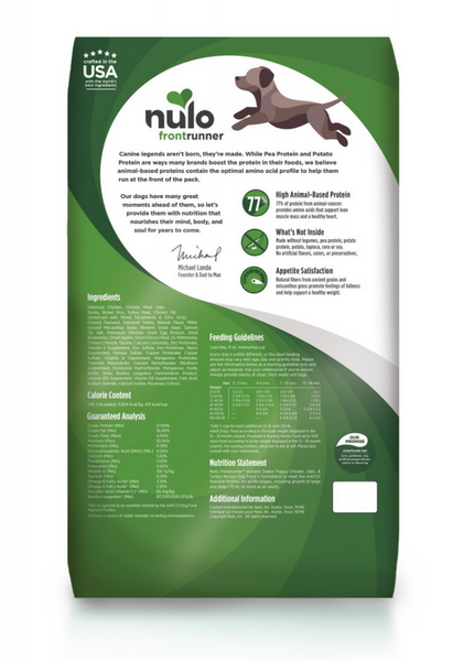 Nulo Frontrunner Puppy Chicken, Oats &  Turkey
