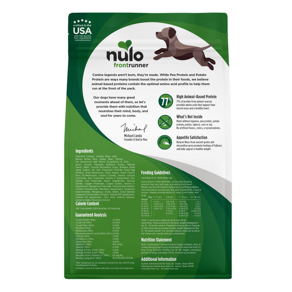 Nulo Frontrunner Puppy Chicken, Oats &  Turkey