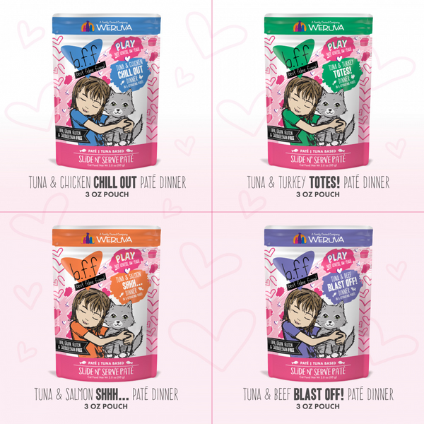 Weruva Grain Free B.F.F. PLAY Pate Lovers Variety Pack Cat Food Pouces