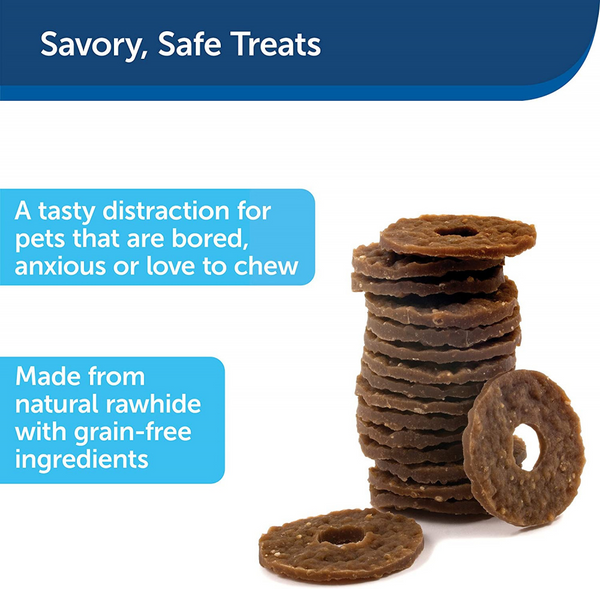 PetSafe Busy Buddy Natural Rawhide Peanut Butter Ring Treats Dog Toy Refill
